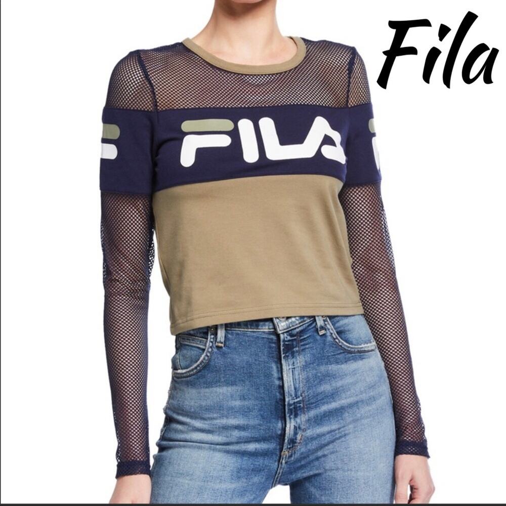 NWT Fila Tara Mesh Long Sleeve Crop
